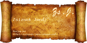 Zsizsek Jenő névjegykártya